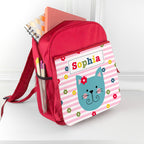 Personalised Girl's Red Mini Rucksack