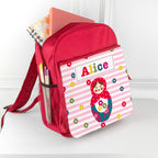 Personalised Girl's Red Mini Rucksack