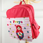 Personalised Girl's Red Mini Rucksack