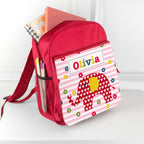 Personalised Girl's Red Mini Rucksack