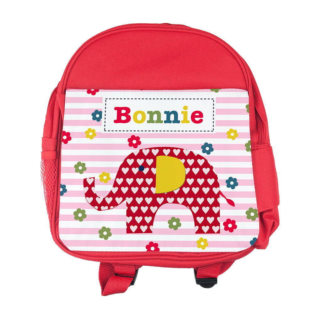 Personalised Girl's Red Mini Rucksack