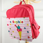 Personalised Girl's Red Mini Rucksack