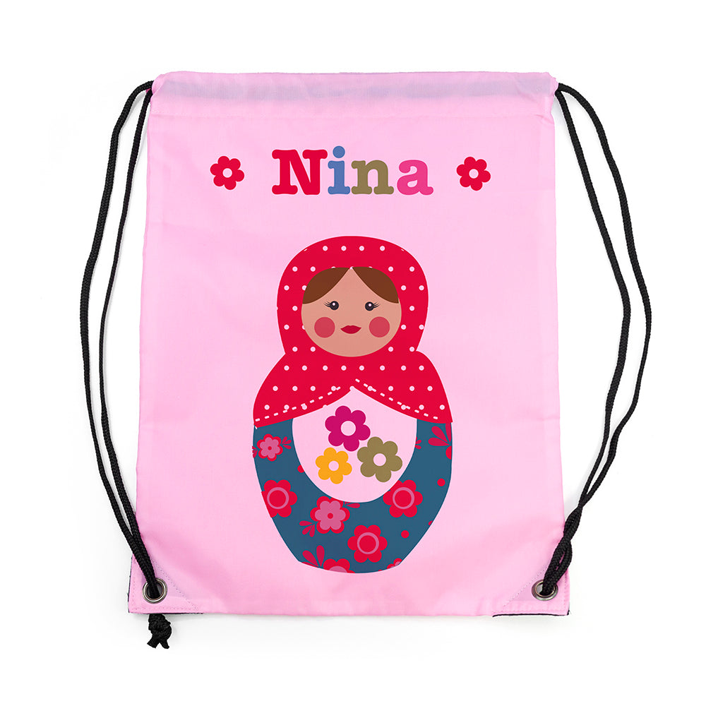Personalised Girl's Classic Pink Waterproof Swim Bag