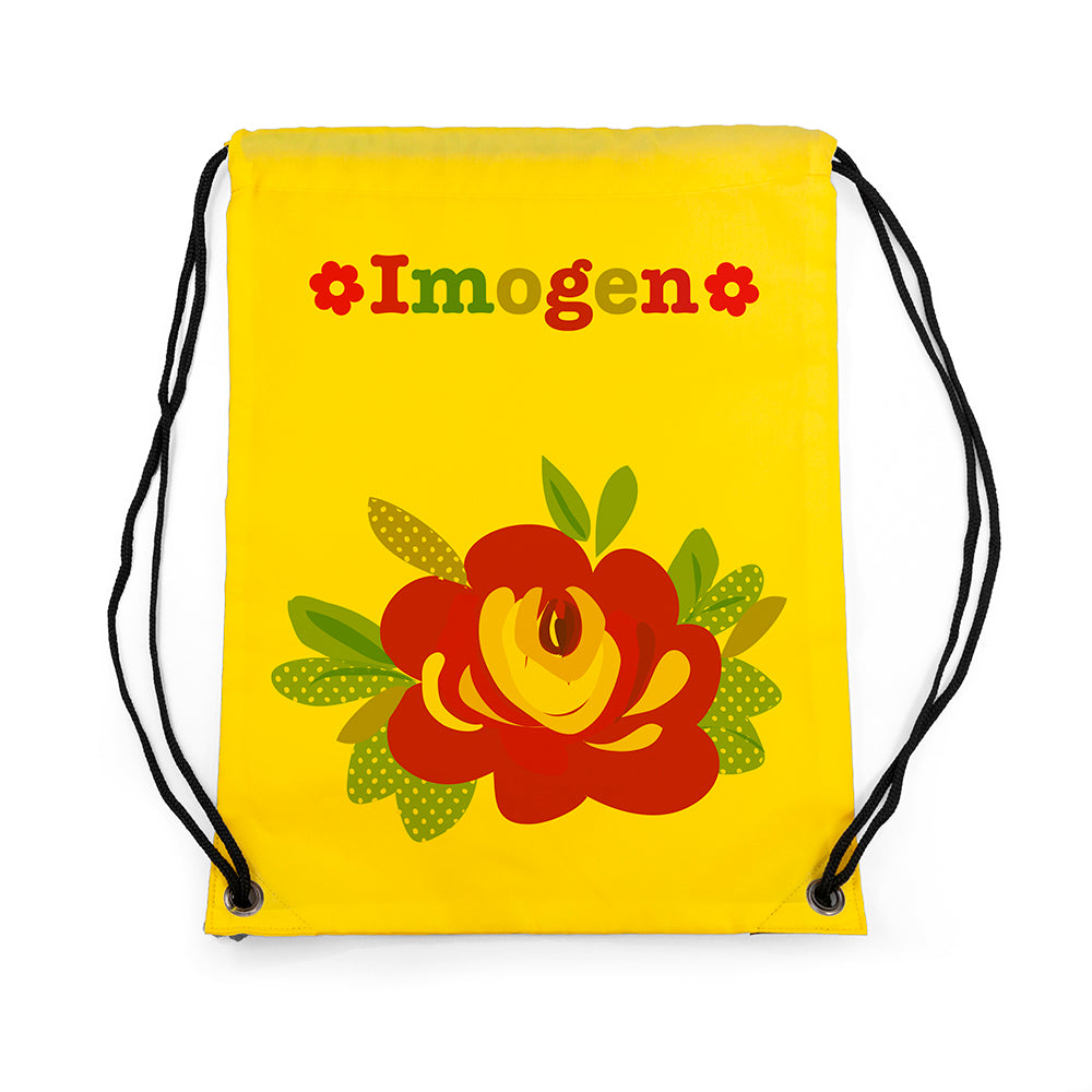 Personalised Girl's Yellow Waterproof Swim Bag
