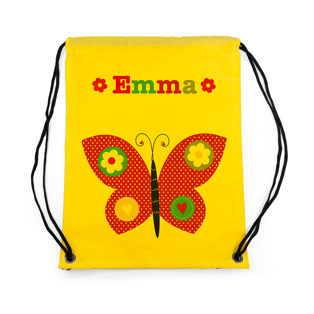 Personalised Girl's Yellow Waterproof Swim Bag