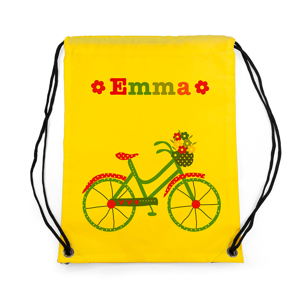 Personalised Girl's Yellow Waterproof Swim Bag