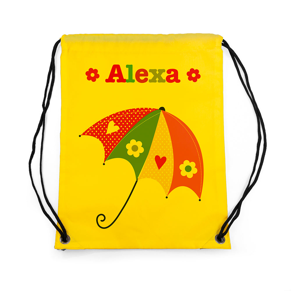 Personalised Girl's Yellow Waterproof Swim Bag