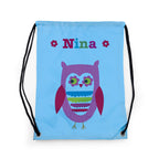 Personalised Girl's Sky Blue Waterproof Swim Bag