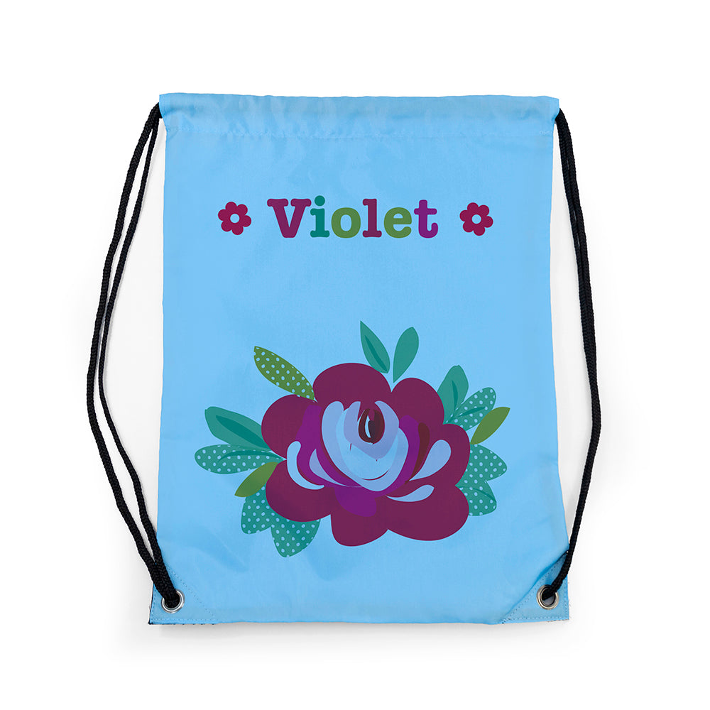 Personalised Girl's Sky Blue Waterproof Swim Bag