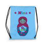 Personalised Girl's Sky Blue Waterproof Swim Bag