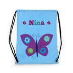 Personalised Girl's Sky Blue Waterproof Swim Bag