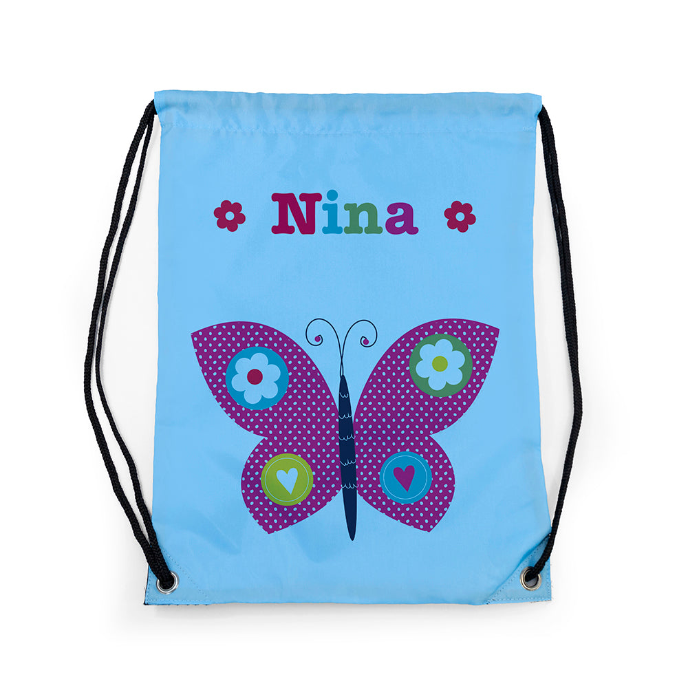 Personalised Girl's Sky Blue Waterproof Swim Bag