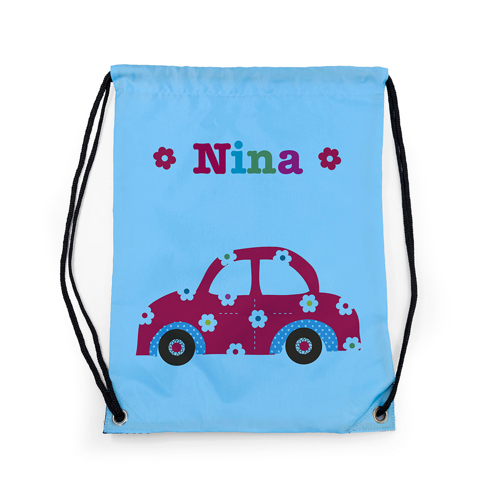 Personalised Girl's Sky Blue Waterproof Swim Bag