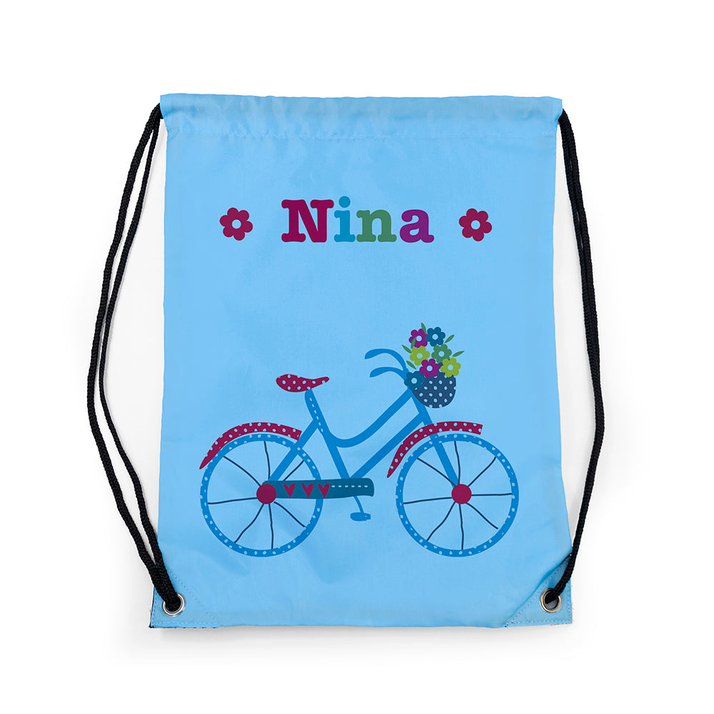 Personalised Girl's Sky Blue Waterproof Swim Bag