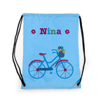 Personalised Girl's Sky Blue Waterproof Swim Bag