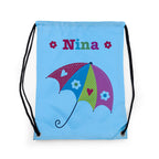 Personalised Girl's Sky Blue Waterproof Swim Bag