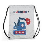 Personalised Boy's Silver Waterproof Swim Bag