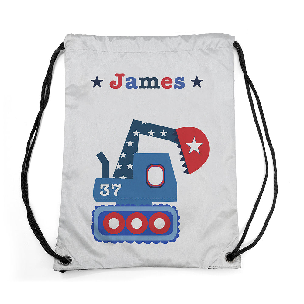 Personalised Boy's Silver Waterproof Swim Bag