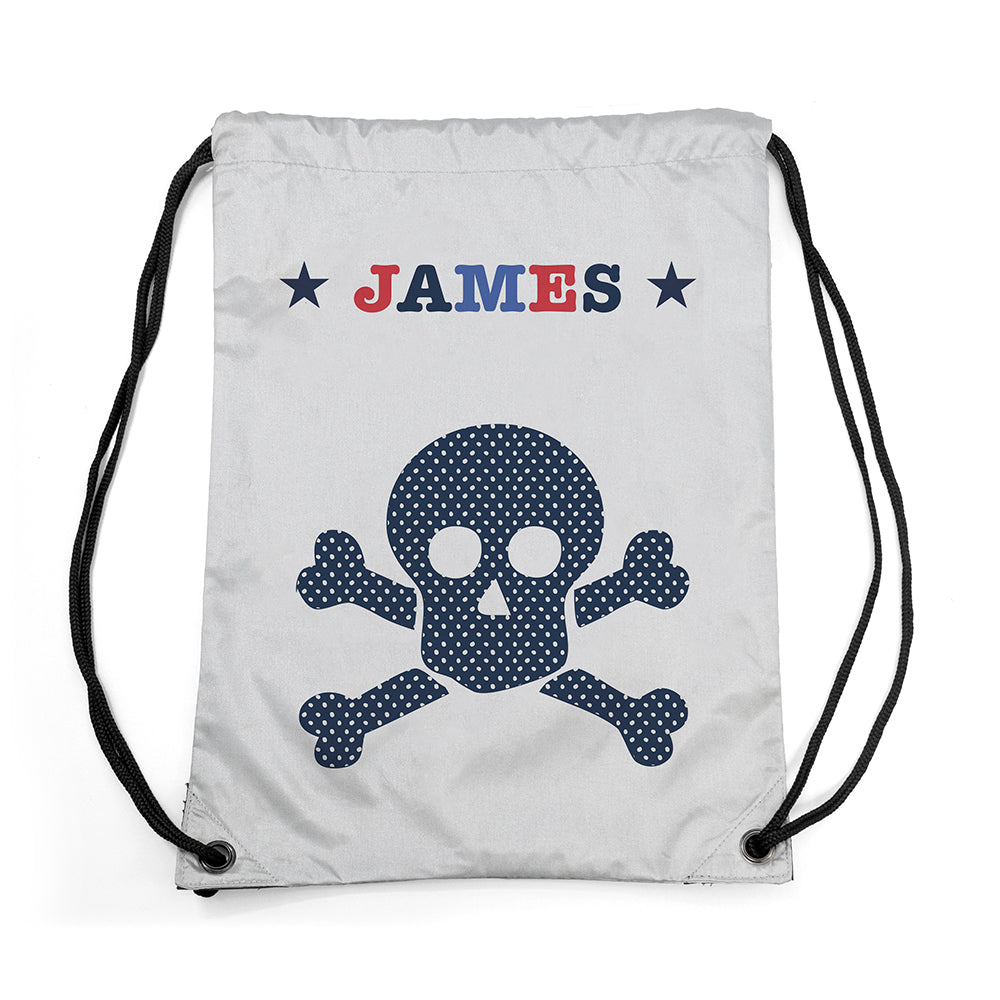 Personalised Boy's Silver Waterproof Swim Bag