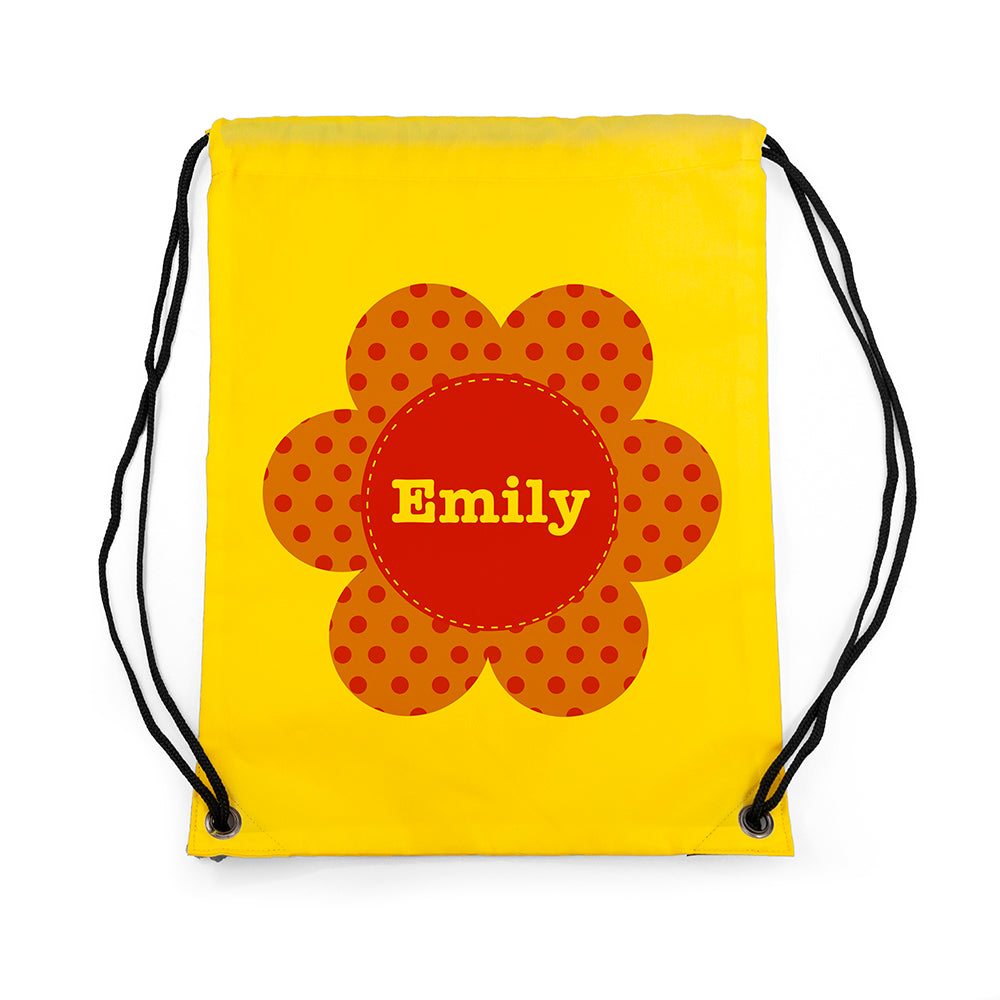 Personalised Yellow Flower Waterproof Swim Bag