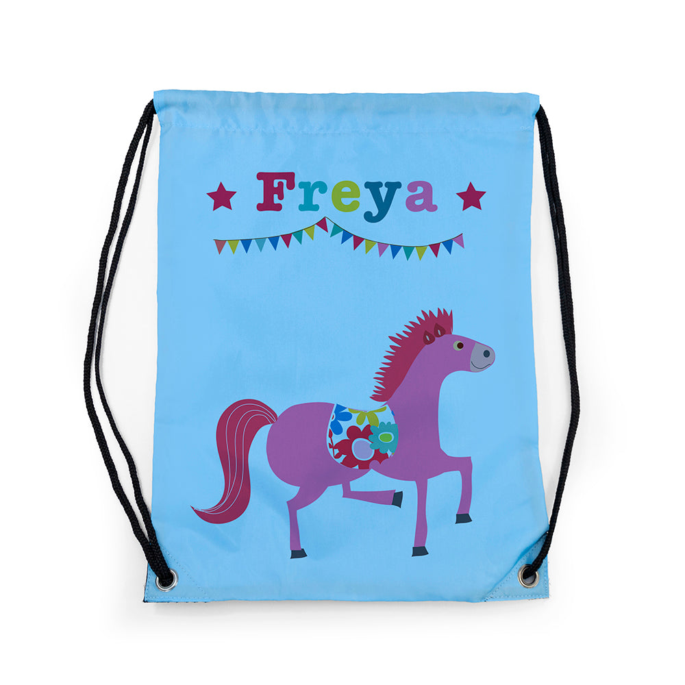 Personalised Sky Blue Circus Waterproof Swim Bag