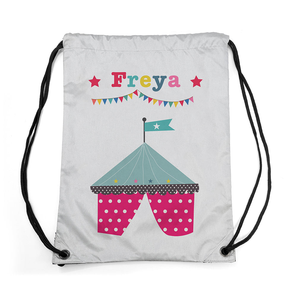 Personalised Silver Circus Waterproof Swim Bag