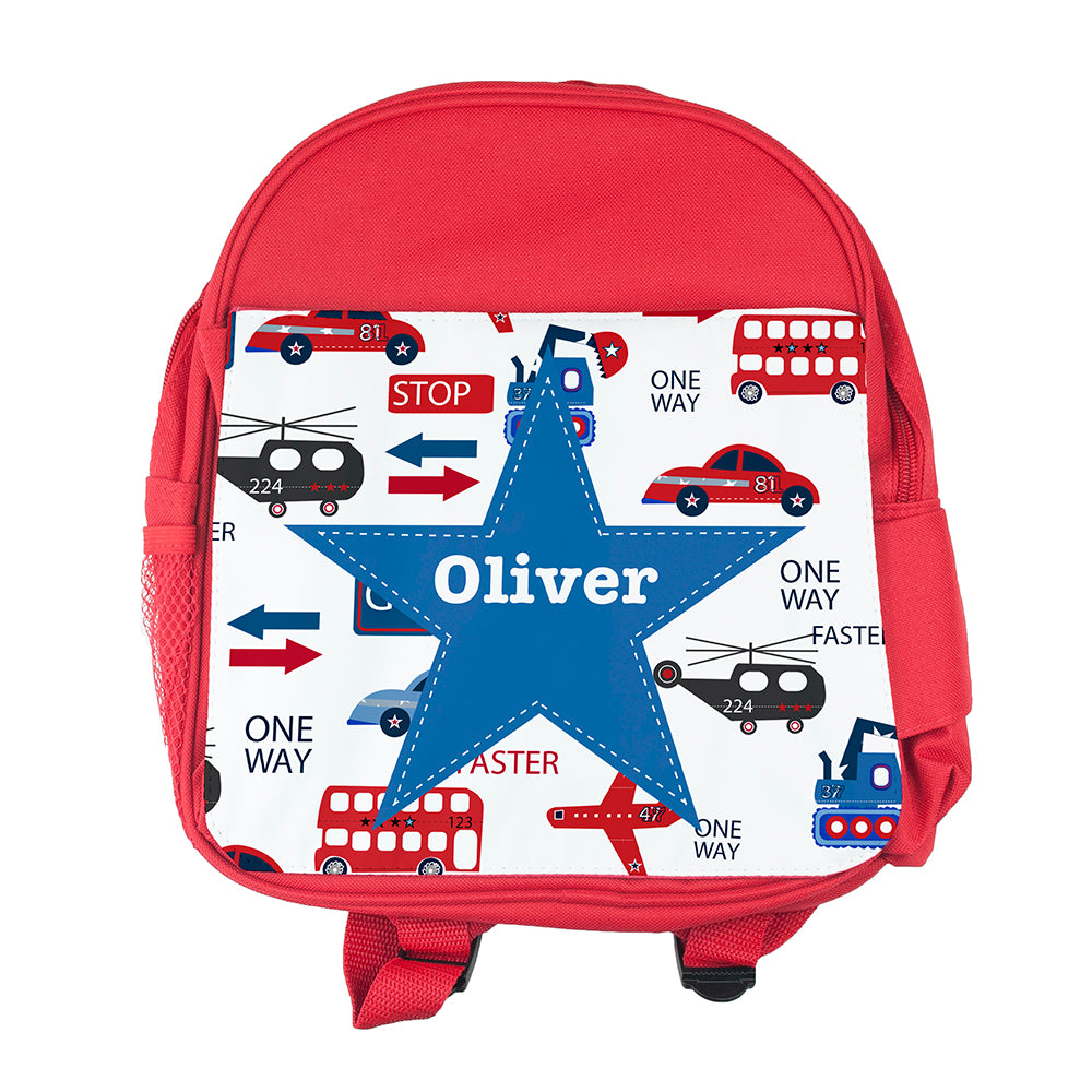 Personalised Transport Themed Rucksack