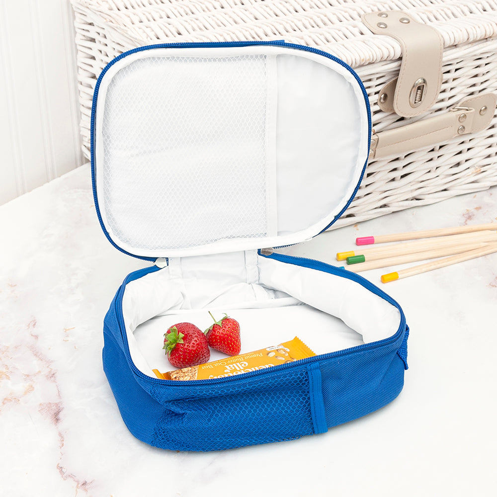 Personalised Superhero Blue Lunch Bag