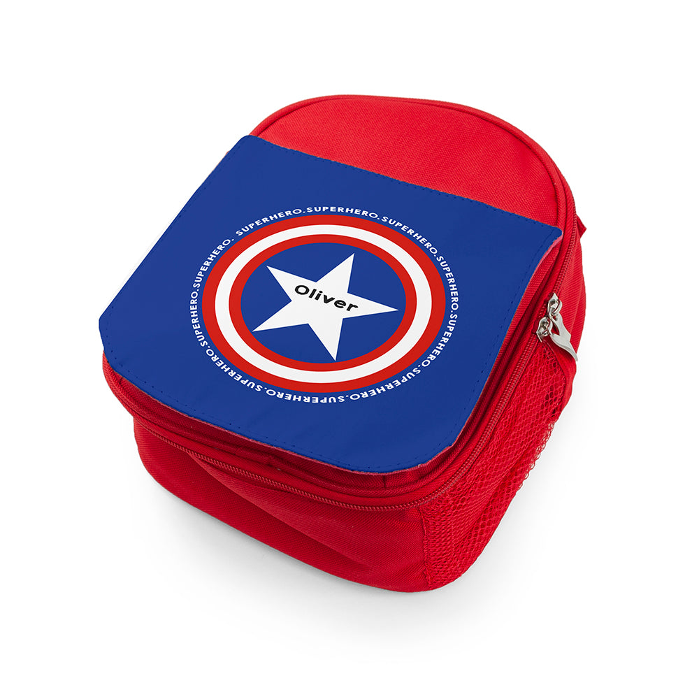 Personalised Superhero Red Lunch Bag