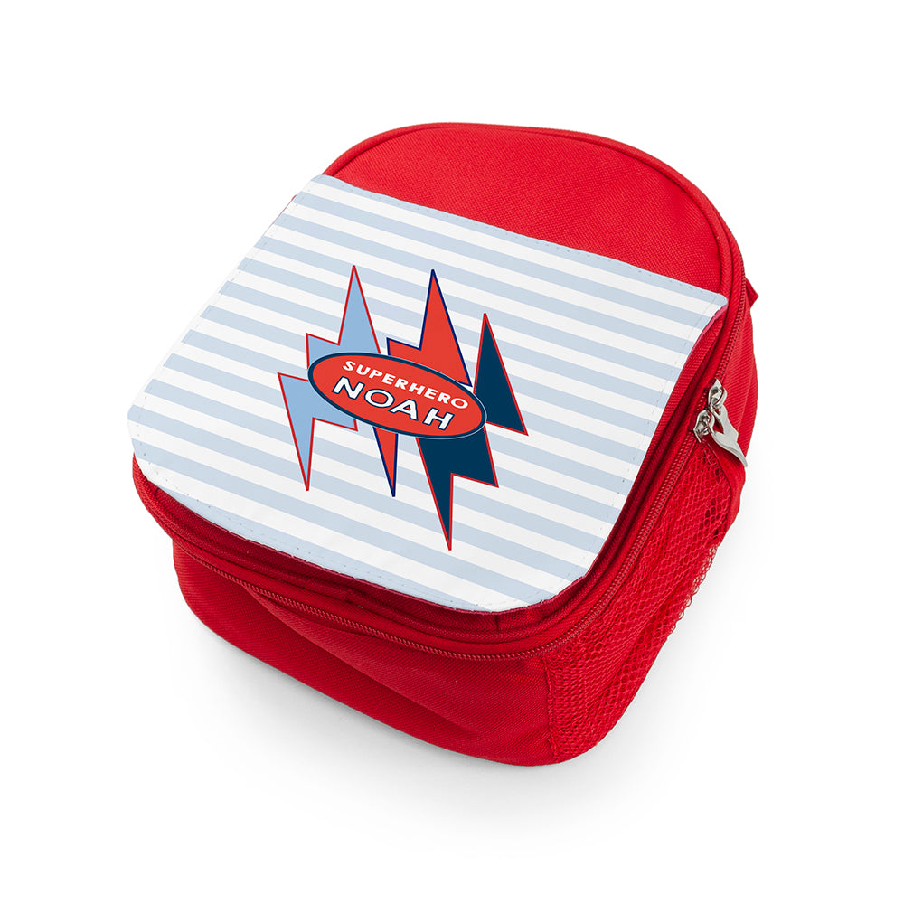 Personalised Superhero Red Lunch Bag
