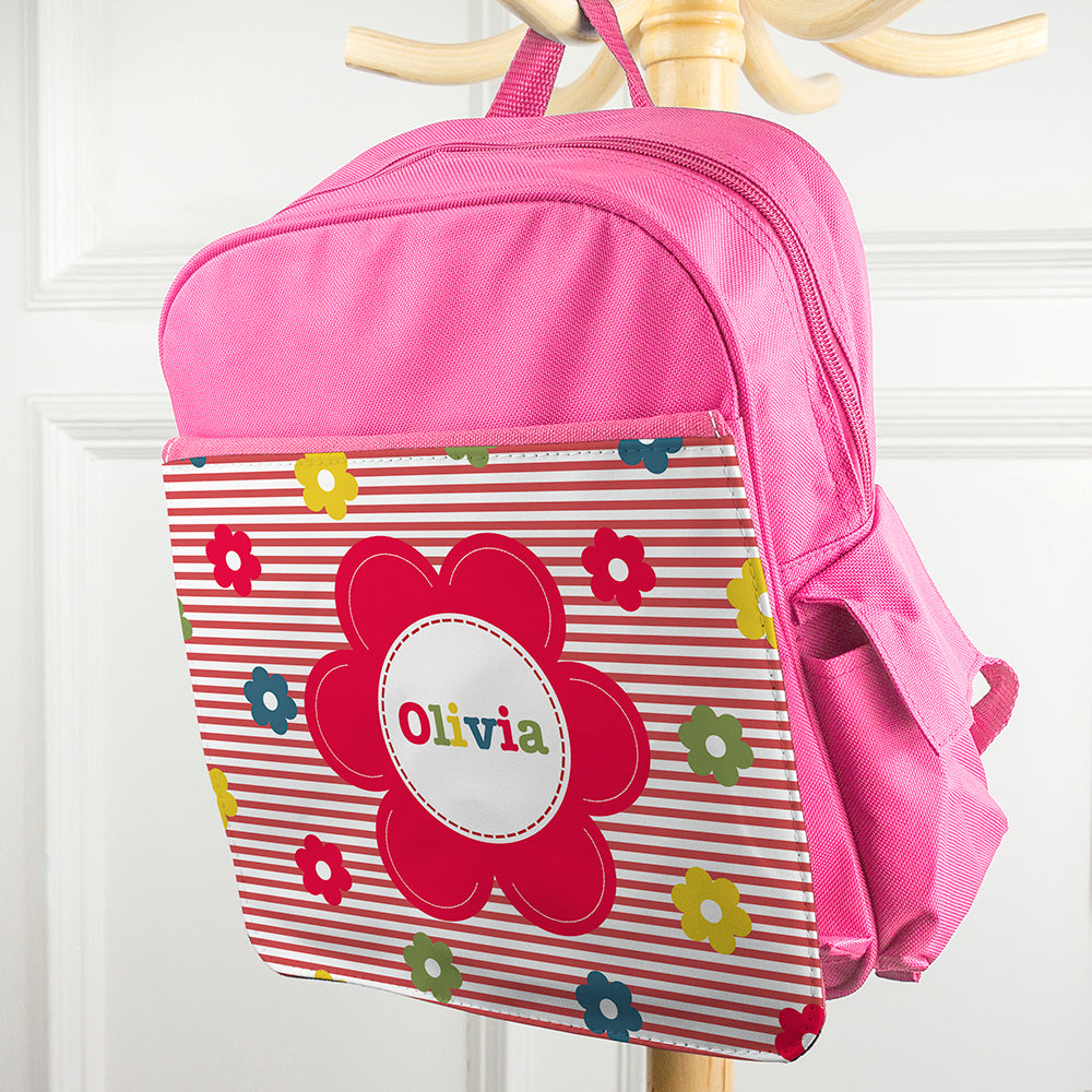 Personalised Girl's Floral Rucksack