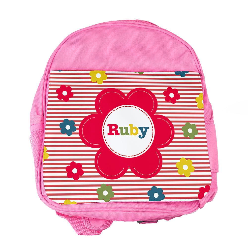 Personalised Girl's Floral Rucksack
