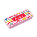 Personalised Girl's Patterned Pink Pencil Case Tin