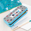 Personalised Boy's Blue Metal Pencil Case Tin