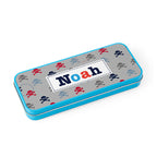 Personalised Boy's Blue Metal Pencil Case Tin