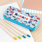 Personalised Boy's Blue Metal Pencil Case Tin