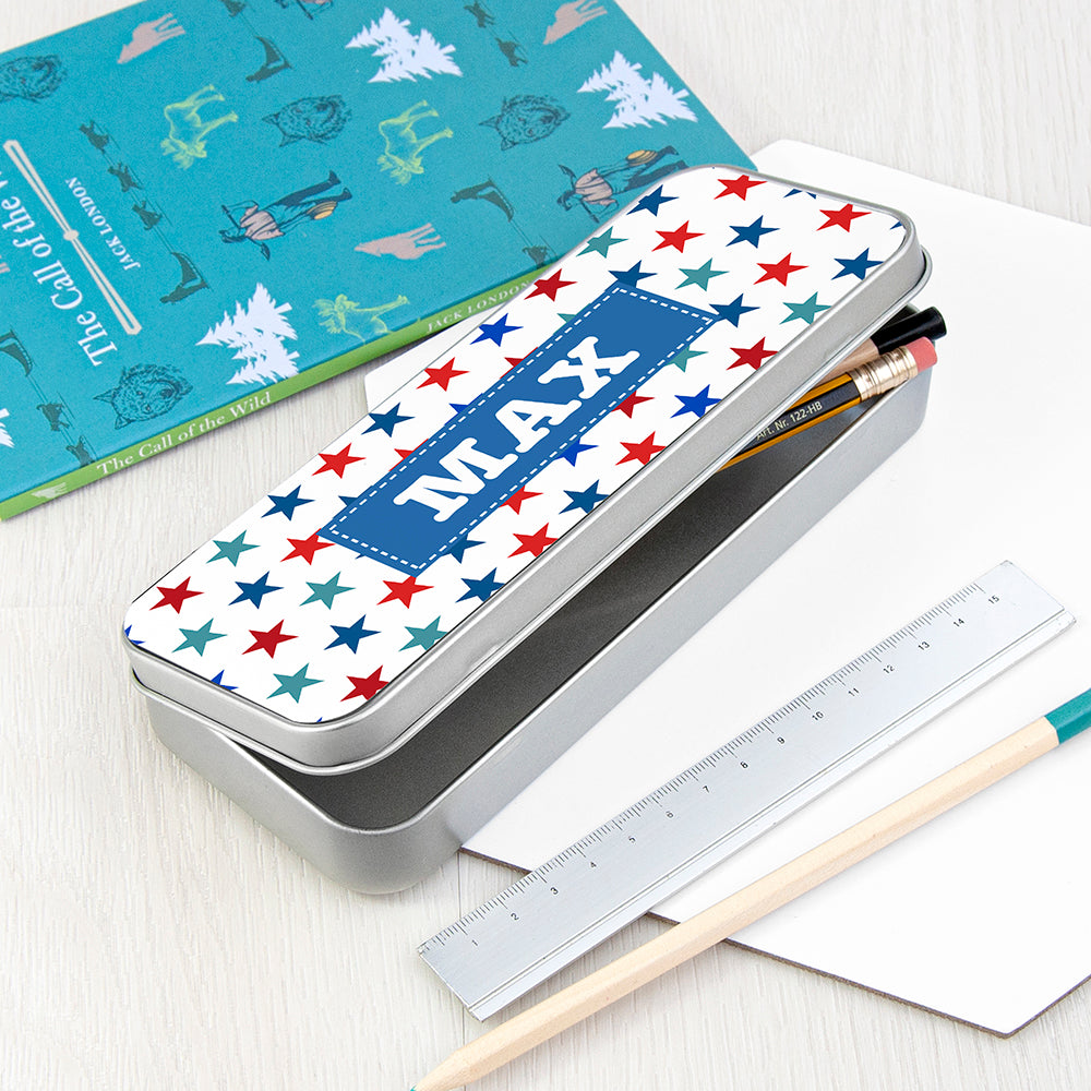 Personalised Boy's Metal Pencil Case Tin