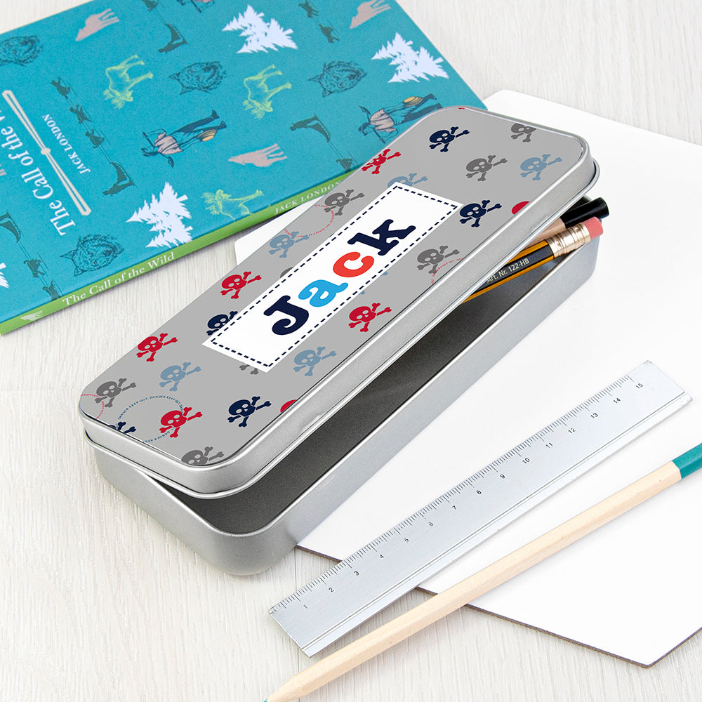 Personalised Boy's Metal Pencil Case Tin