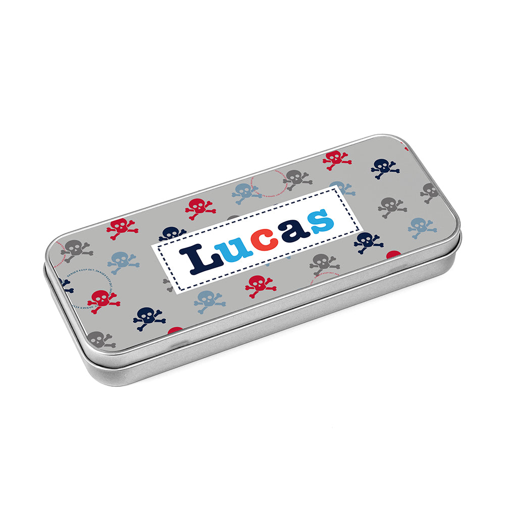 Personalised Boy's Metal Pencil Case Tin