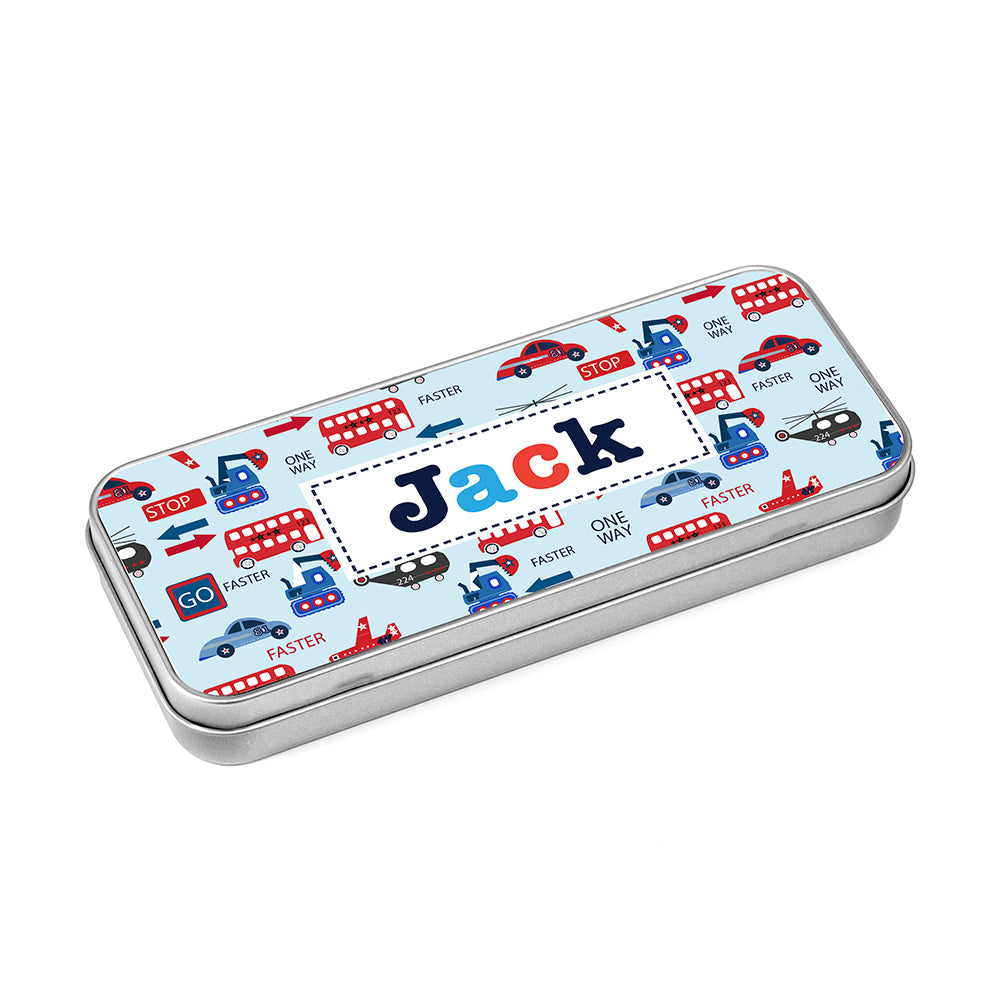 Personalised Boy's Metal Pencil Case Tin