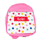 Personalised Girl's Patterned Pink Rucksack