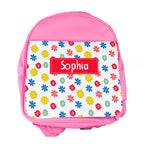 Personalised Girl's Patterned Pink Rucksack
