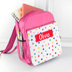 Personalised Girl's Patterned Pink Rucksack