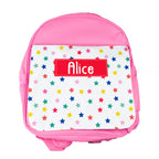 Personalised Girl's Patterned Pink Rucksack