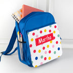 Personalised Girl's Patterned Royal Blue Rucksack