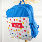 Personalised Girl's Patterned Royal Blue Rucksack
