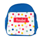 Personalised Girl's Patterned Royal Blue Rucksack
