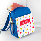 Personalised Girl's Patterned Royal Blue Rucksack