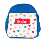 Personalised Girl's Patterned Royal Blue Rucksack