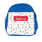 Personalised Girl's Patterned Royal Blue Rucksack